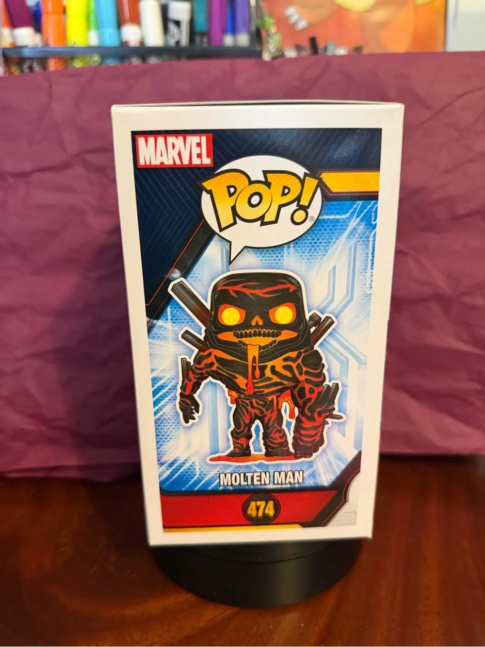 Funko Molten Man Pop! Figure - Orange, Black & Yellow Accents